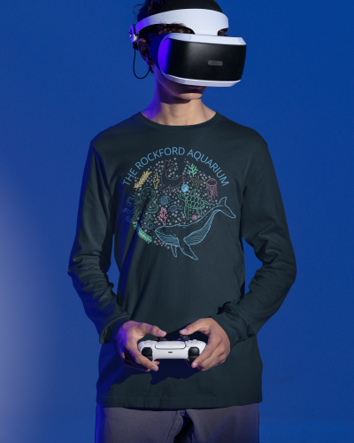 RETAIL STORE long-sleeve-tee-mockup-of-a-gamer-playing-video-games-m28459